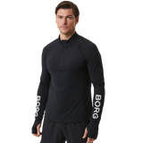 Borg Half Zip Sweat - Black