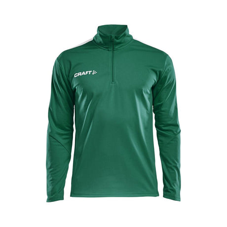 Progress Halfzip Ls Tee M - Green - Front