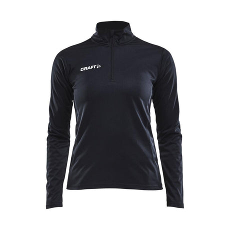 Progress Halfzip Ls Tee W - Black/White - Front