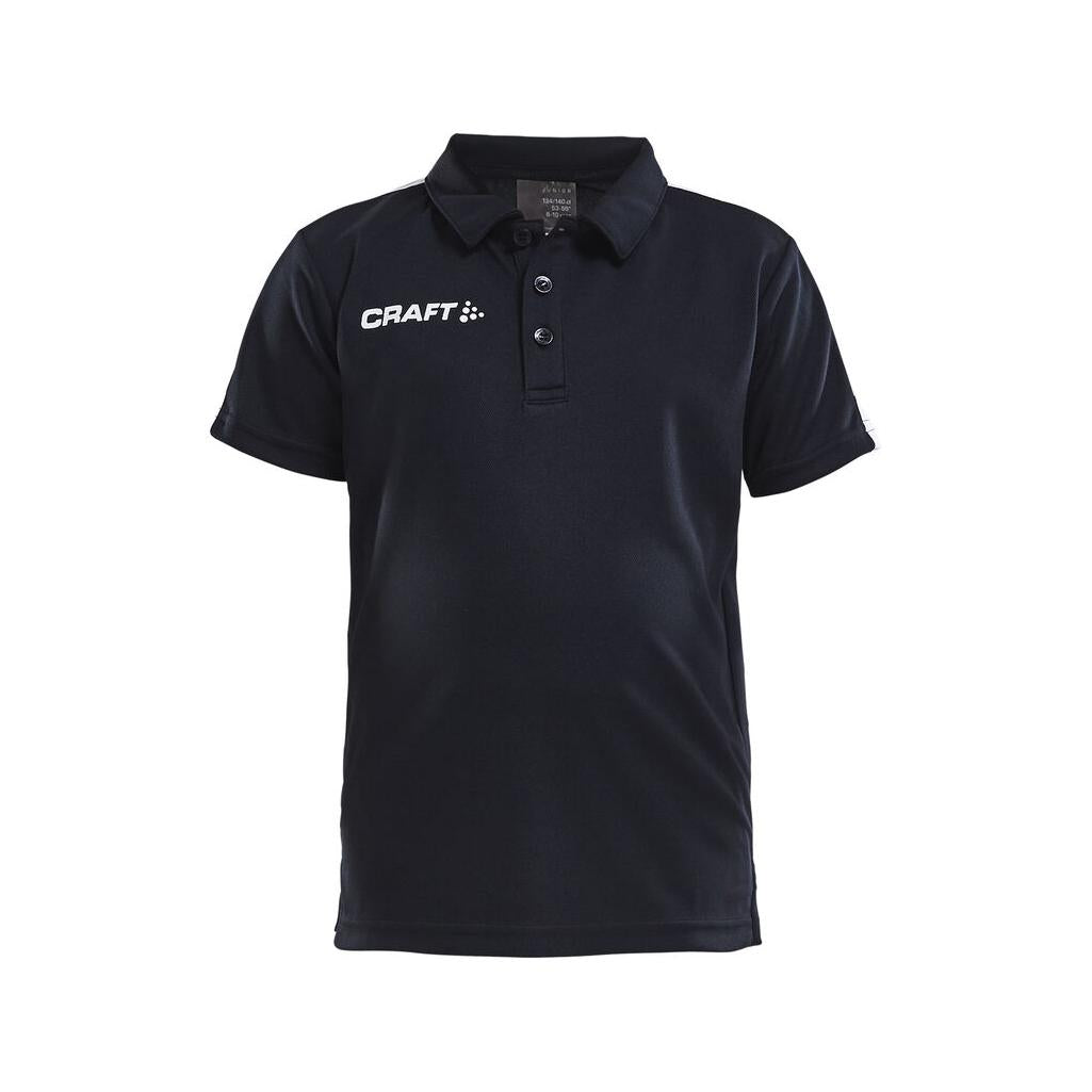 Progress Polo Pique Jr - Black/White - Front