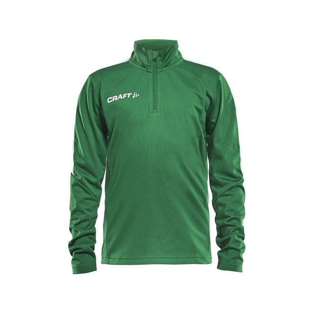 Progress Halfzip Ls Tee Jr - Green - Front