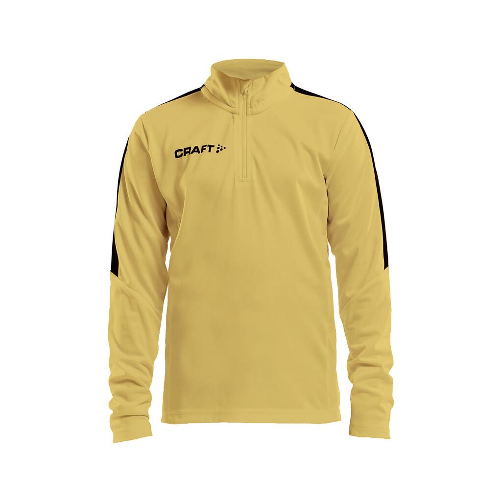 Progress Halfzip Ls Tee Jr - Yellow/Black - Front