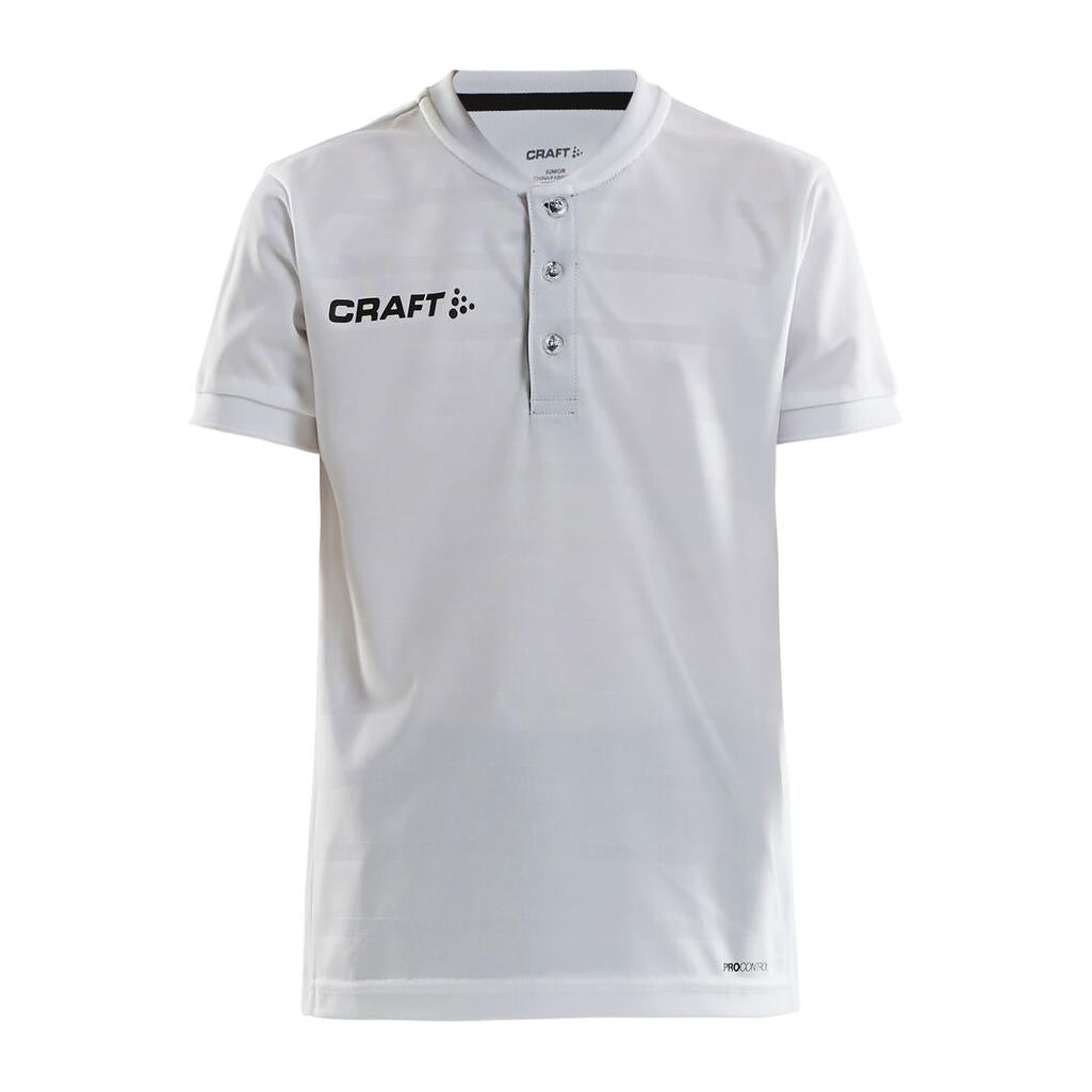 Pro Control Button Jersey Jr - White/Black - Front