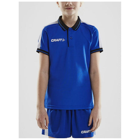 Pro Control Poloshirt Jr - Cobolt/Black - Closeup 1