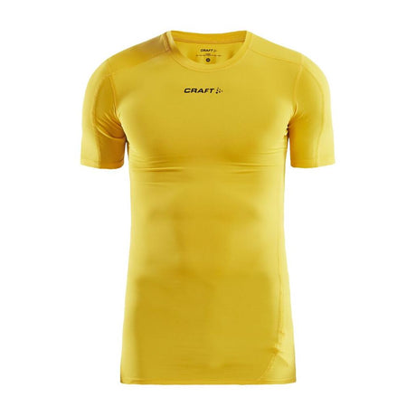 Pro Control Compression Tee Un - Yellow - Front