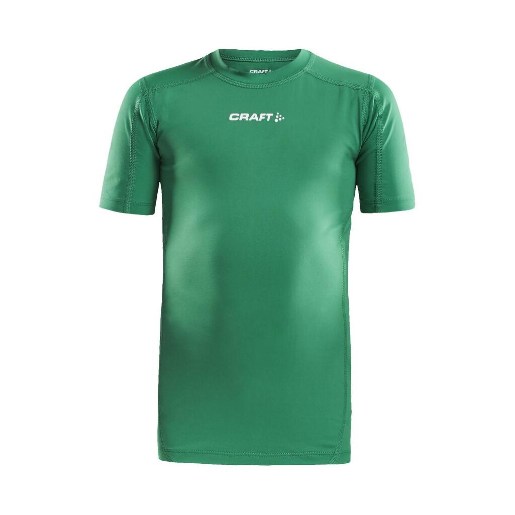 Pro Control Compression Tee Jr - Green - Front