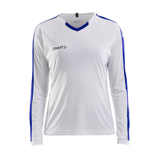 Progress Jersey Contrast Ls W - White/Club Cobolt - Front