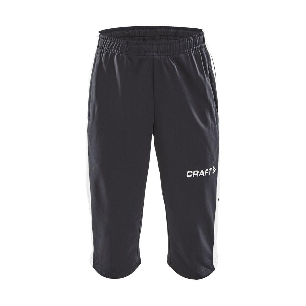 Progress 3/4 Pants Jr - Black/White - Front