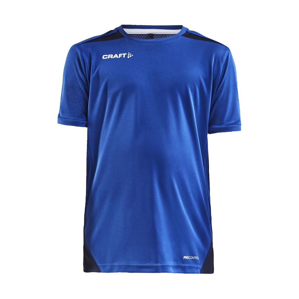 Pro Control Impact Ss Tee Jr - Club Cobolt/Navy - Front