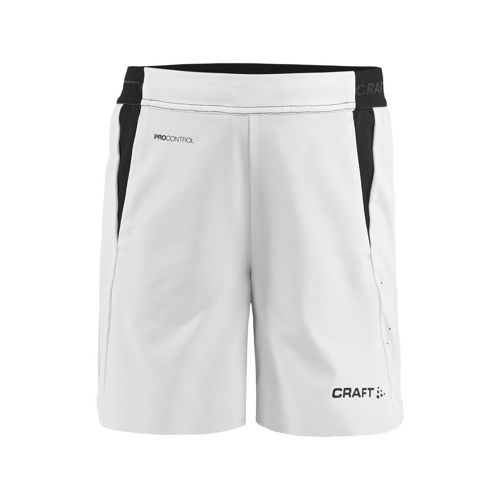 Pro Control Impact Shorts Jr - White/Black - Front