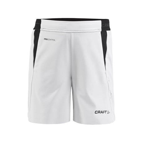 Pro Control Impact Shorts Jr - White/Black - Front