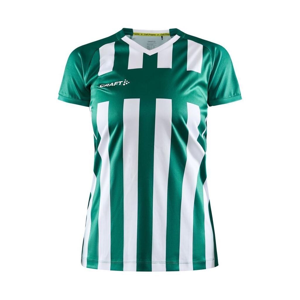 Progress 2.0 Stripe Jersey W - Green/White - Front