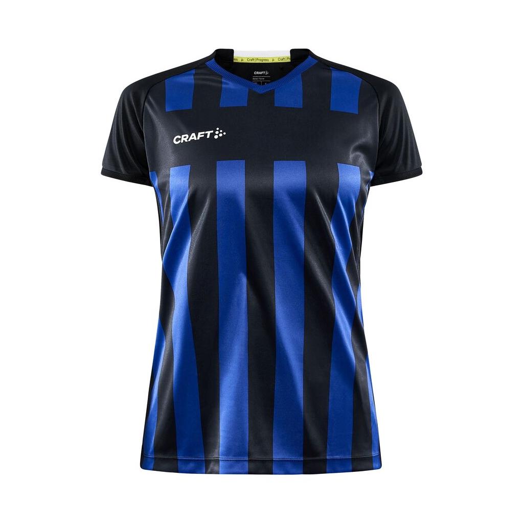 Progress 2.0 Stripe Jersey W - Black/Club Cobolt - Front