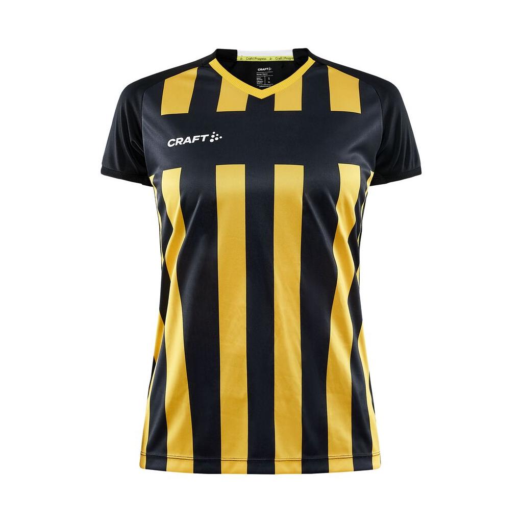 Progress 2.0 Stripe Jersey W - Black/Yellow - Front