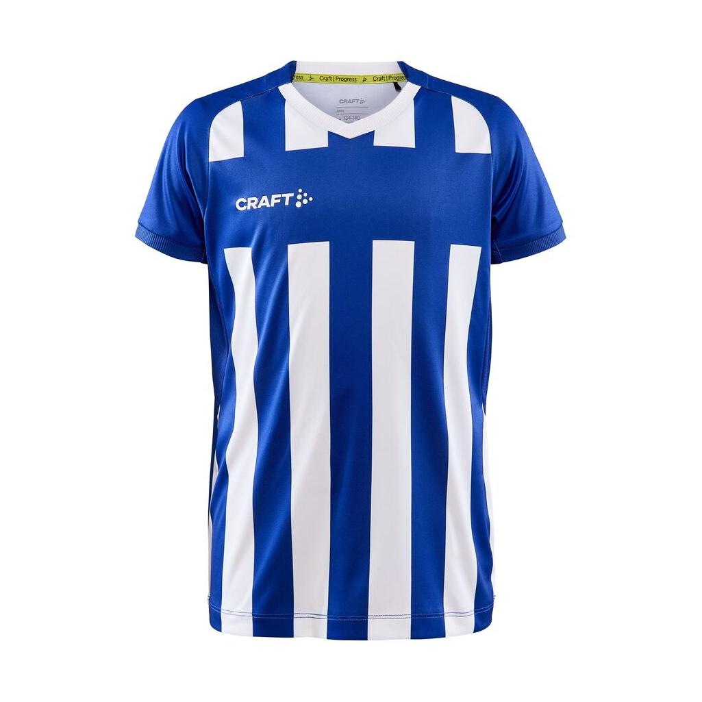 Progress 2.0 Stripe Jersey Jr - Club Cobolt/White - Front