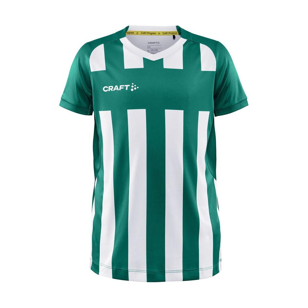 Progress 2.0 Stripe Jersey Jr - Green/White - Front