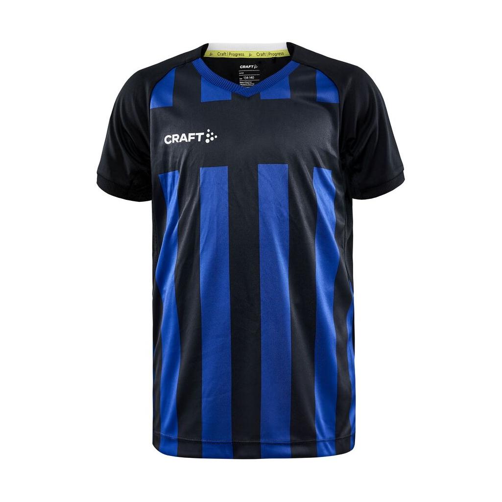 Progress 2.0 Stripe Jersey Jr - Black/Club Cobolt - Front