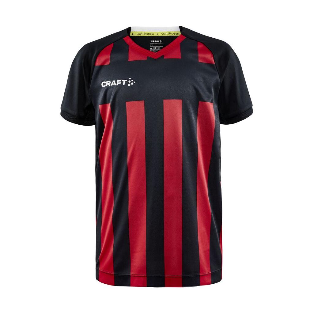 Progress 2.0 Stripe Jersey Jr - Black/Bright Red - Front