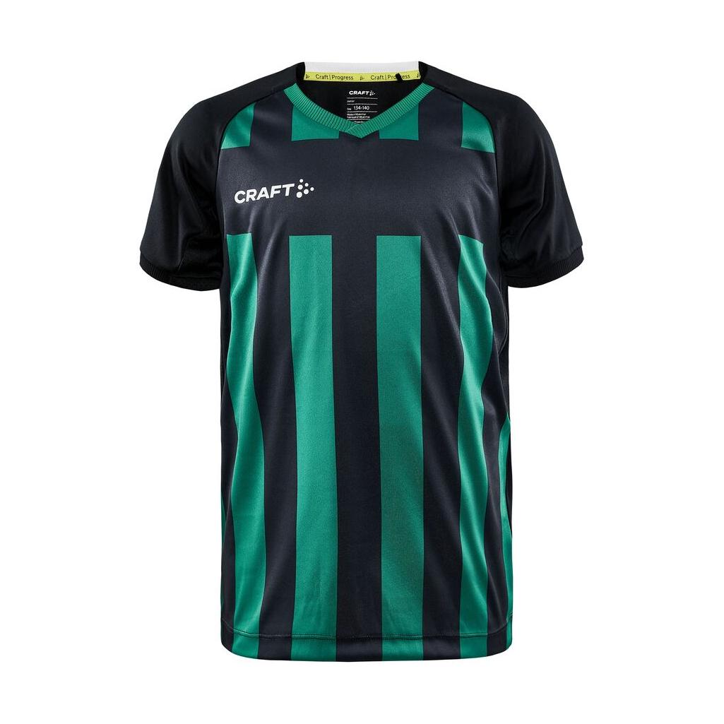 Progress 2.0 Stripe Jersey Jr - Black/Green - Front