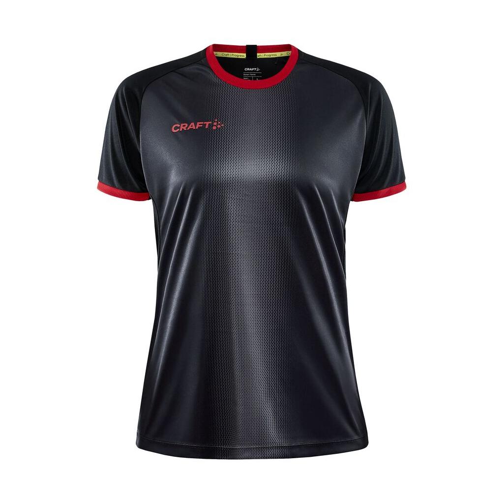 Progress 2.0 Graphic Jersey W - Black/Bright Red - Front