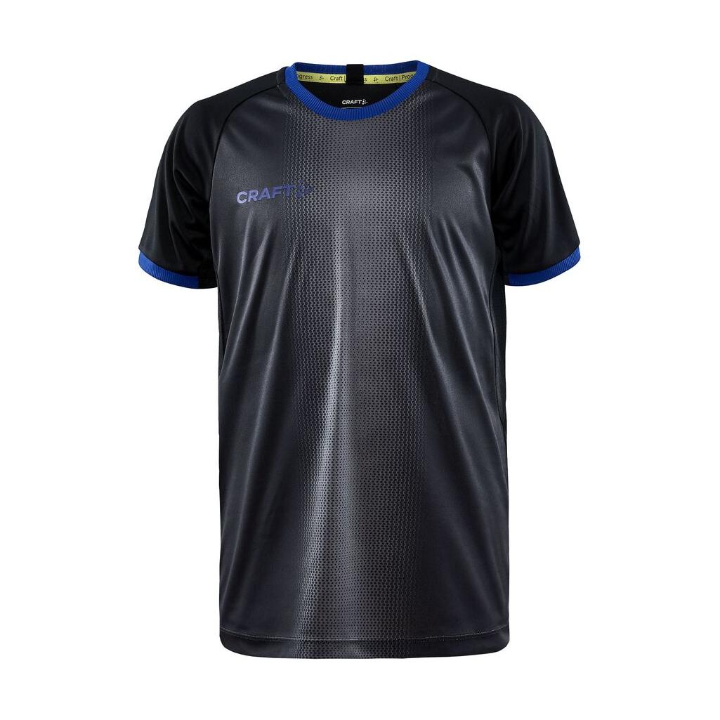 Progress 2.0 Graphic Jersey Jr - Black/Club Cobolt - Front