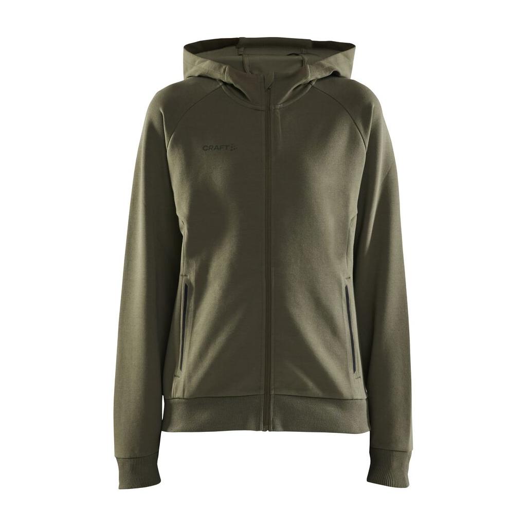 Core Soul Full Zip Hood W - Dark Green - Front