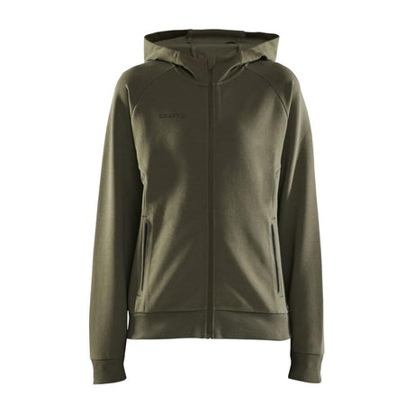 Core Soul Full Zip Hood W - Dark Green - Front
