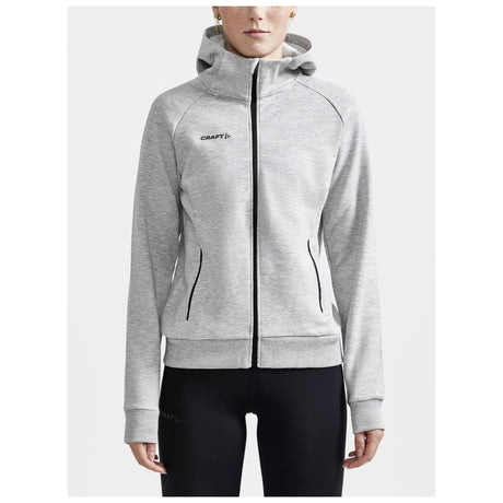 Core Soul Full Zip Hood W - Grey Melange - Closeup 1