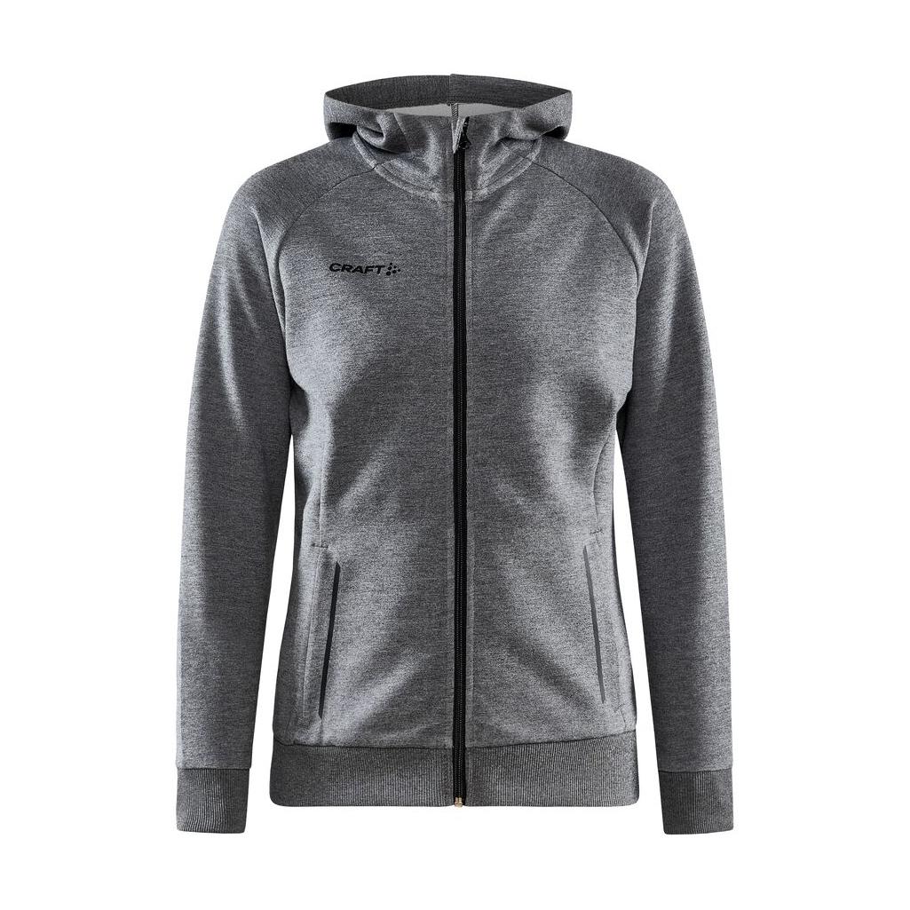 Core Soul Full Zip Hood W - Dark Grey Melange - Front