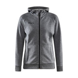 Core Soul Full Zip Hood W - Dark Grey Melange - Front