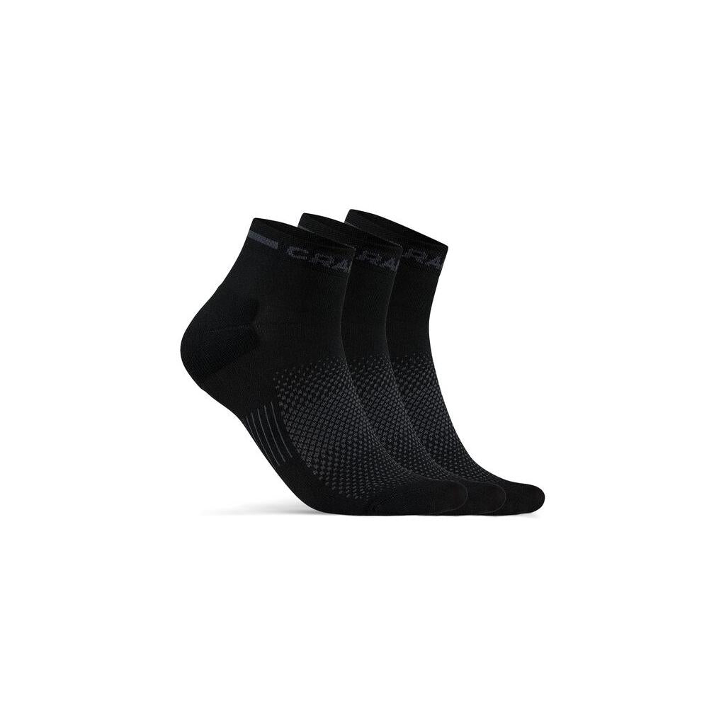 Active Mid Sock 3-Pack - Black - Front