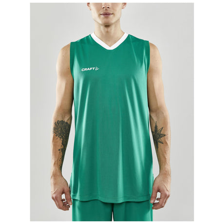 Progress Basket Singlet M - Green - Closeup 1