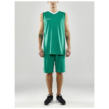 Progress Basket Singlet M - Green - Closeup 7