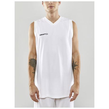 Progress Basket Singlet M - White - Closeup 1