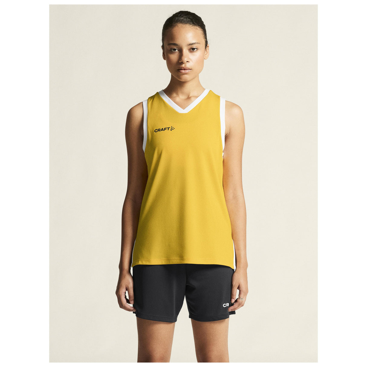 Progress Basket Singlet W - Yellow - Closeup 5