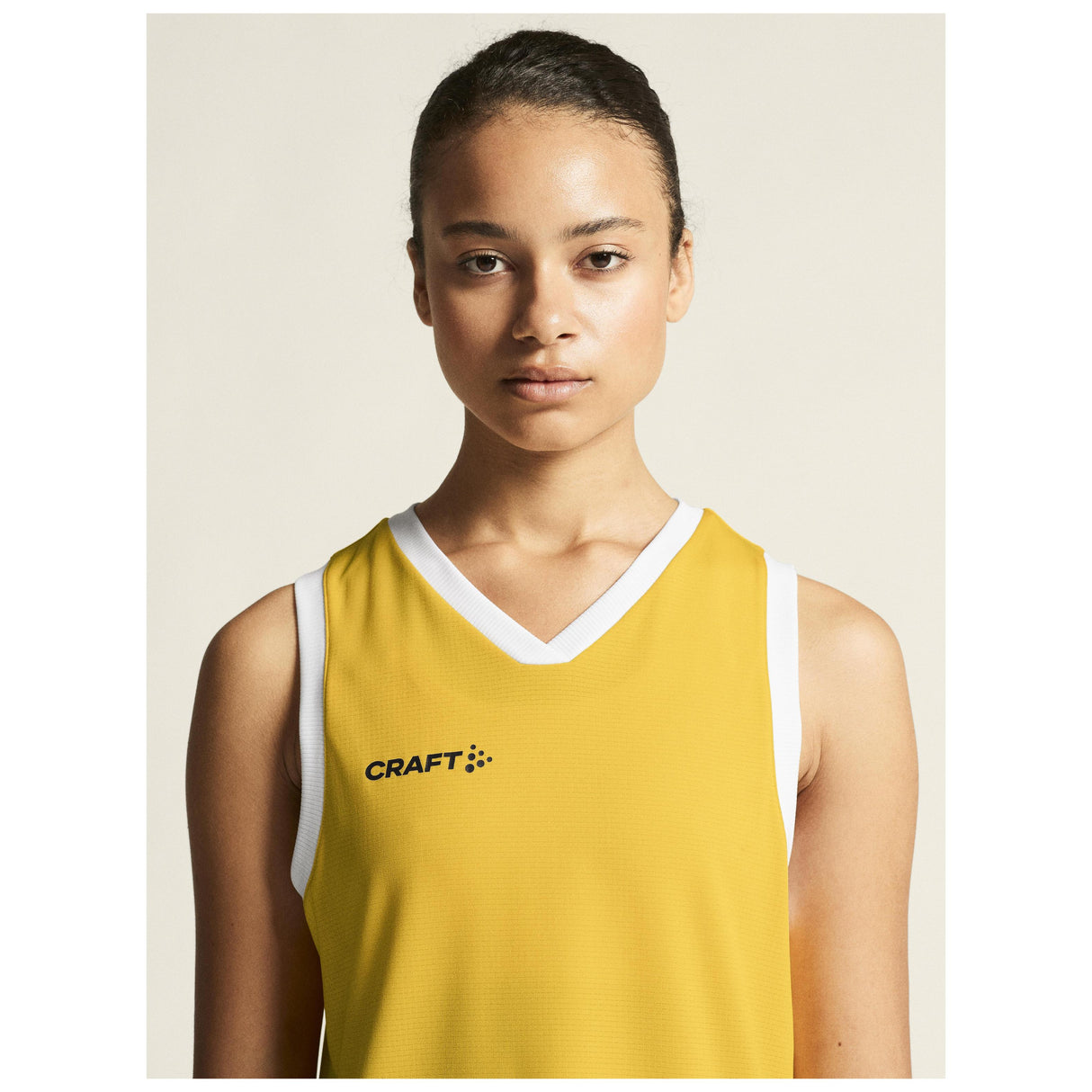 Progress Basket Singlet W - Yellow - Closeup 6