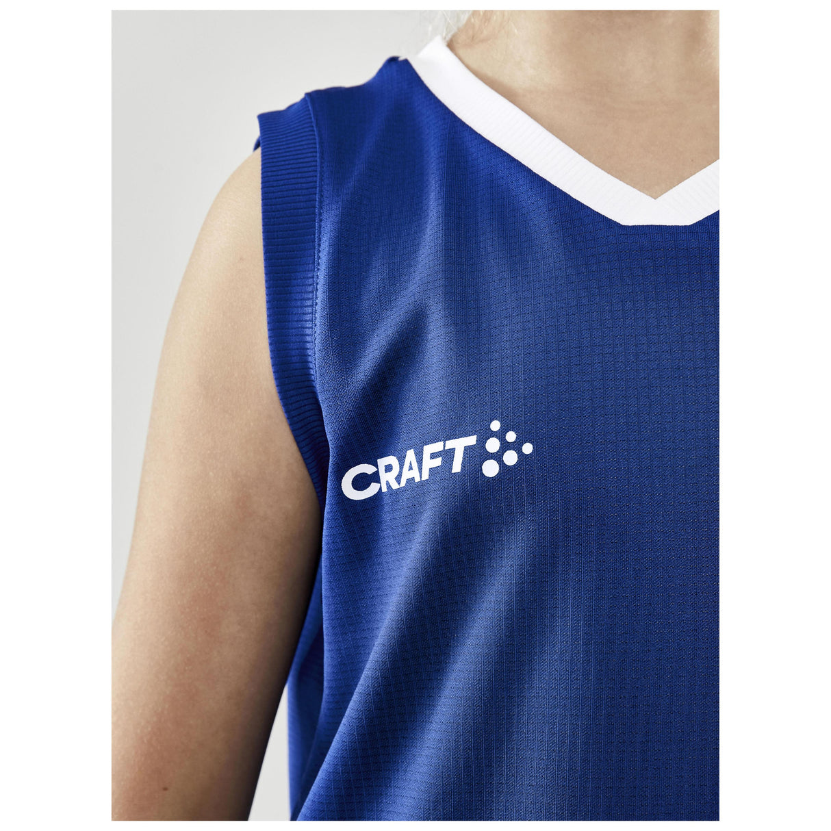 Progress Basket Singlet Jr - Cobalt - Closeup 5