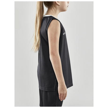 Progress Basket Singlet Jr - Black - Closeup 2