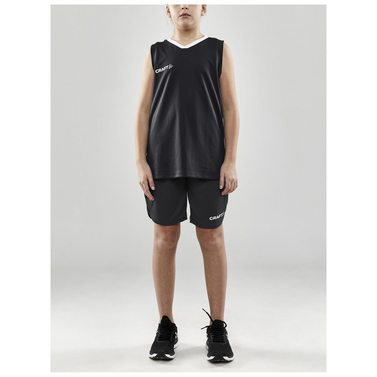Progress Basket Singlet Jr - Black - Closeup 7