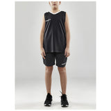 Progress Basket Singlet Jr - Black - Closeup 7