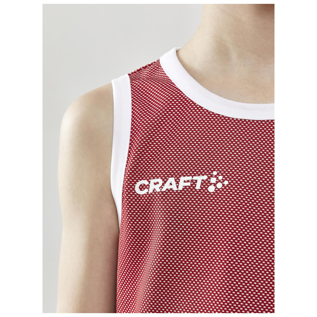 Progress Reversible Singlet Jr - Red/White - Closeup 6