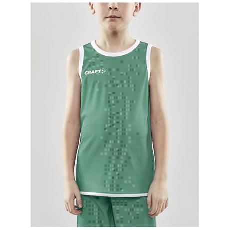 Progress Reversible Singlet Jr - Green/White - Closeup 1
