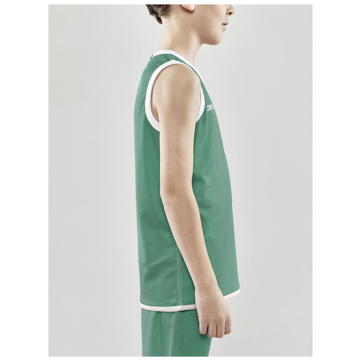 Progress Reversible Singlet Jr - Green/White - Closeup 2