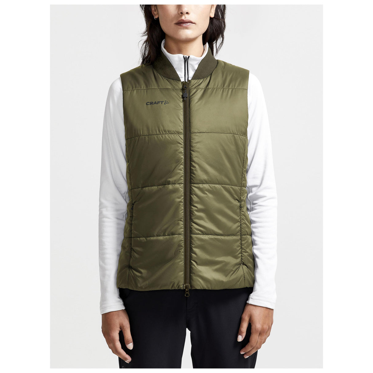Core Light Padded Vest W - Dark Green - Closeup 1