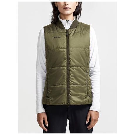 Core Light Padded Vest W - Dark Green - Closeup 1