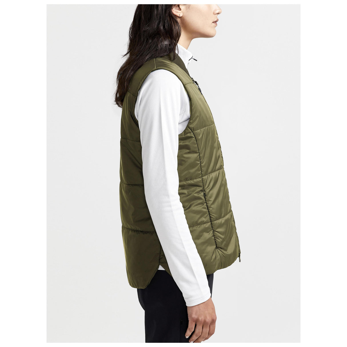 Core Light Padded Vest W - Dark Green - Closeup 2