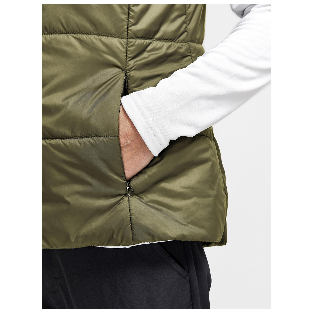Core Light Padded Vest W - Dark Green - Closeup 4