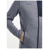 Adv Explore Heavy Fleece Jkt M - Grey Melange - Closeup 3