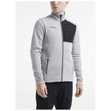 Adv Explore Heavy Fleece Jkt M - Grey Melange/Black - Closeup 1