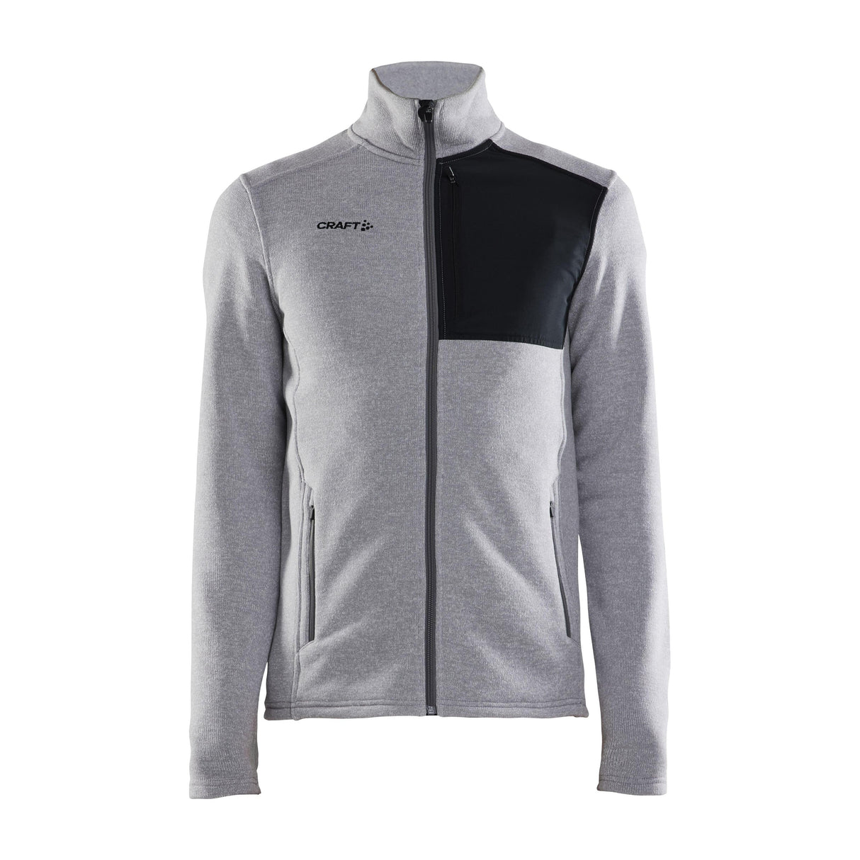 Adv Explore Heavy Fleece Jkt M - Grey Melange/Black - Front